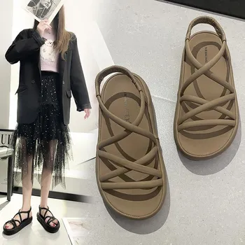 Roman Casual Wedge Heel Hiking Footwear 35 чёрный