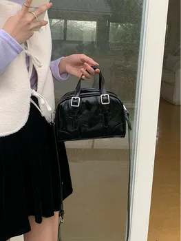 Женская сумка-мессенджер и сумка-мессенджер в ретро-стиле 2025 года из Кореи - Коллекция Осень/Зима кофейный