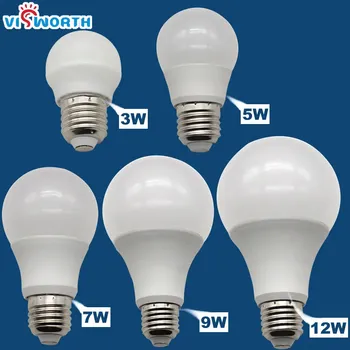 Светодиодные лампы VisWorth E27 3W-12W теплый/холодный белый свет