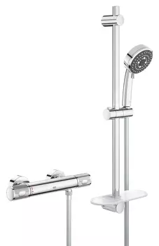 Термостат для душа внешнего монтажа GROHE Precision Feel с душевым гарнитуром, хром (34791000)