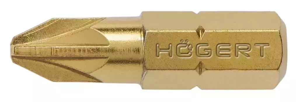 Биты PZ2 25мм, сталь S2, нитрид титана, 5 шт