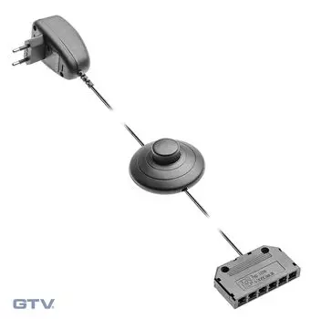 Блок питания для светодиодных клипс 220/12V 1,5W, IP20, максимально 5 клипс 0,25W, дистрибьютер, провод 2м с выключателем ножным