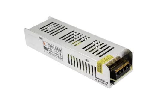 Блок питания для светодиодов 220/12V 150W, IP20, компактный (узкий)