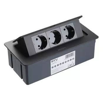 Блок розеток настольный SOFT 3 розетки AE-PBSC3GS-20N (Schuko), черный, с проводом 1,5 метра