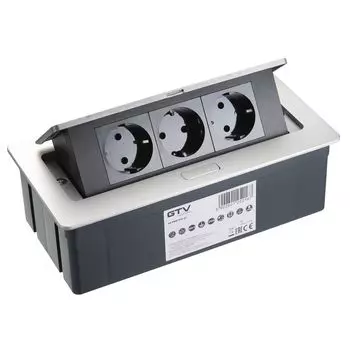 Блок розеток настольный SOFT 3 розетки AE-PBSC3GS-53 (Schuko), серый, с проводом 1, 5 метра