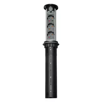Блок розеток выдвижной POP-UP AUTO 3 розетки (Schuko), max 3500W, 250V, с проводом 1, 8 с вилкой, черный