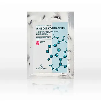 COLLA GEN Тканевая маска с живым коллагеном ПРОТИВООТЕЧНЫЙ ЭФФЕКТ И ANTI-AGE 25.0