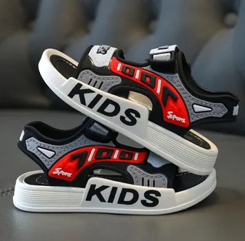 Breathable Sport Sandals Summer Sandals for Boys Casual Beach Shoe Comfortable Soft Sole Kids Shoes Non-slip Sandalias 21 красный