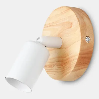 Nordic Vintage Wood Wall Lamp E27 110V 220V Wood Wall Lamp Loft Style Wood Lamp Lights For Bar Cafe Restaurant Home Lighting No Bulb белый
