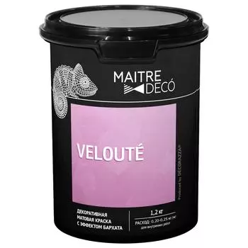 Декоративная краска Maitre Deco «Veloute» эффект бархата 1.2 кг