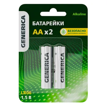 Батарейка Generica Alkaline АА пальчиковый LR6 1,5 В (2 шт.) (ABT-LR06-ST-L02-G)