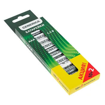 Батарейка Generica Alkaline ААА мизинчиковый LR03 1,5 В (12 шт.) (ABT-LR03-ST-B12-G)