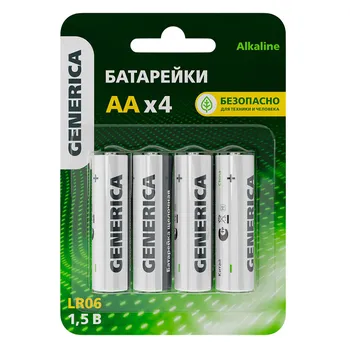 Батарейка Generica Alkaline АА пальчиковый LR6 1,5 В (4 шт.) (ABT-LR06-ST-L04-G)