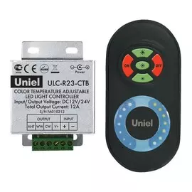 Контроллер для светодиодной ленты 12/24V с пультом ДУ Uniel ULC-R23-CTB Black - (05950)