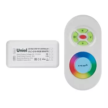 Контроллер для светодиодной ленты RGB 12/24V с пультом ДУ Uniel ULC-G10-RGB WHITE (11104)