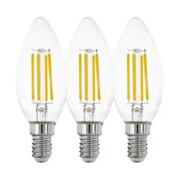 3шт. Филаментная светодиодная лампа E14 4W 2700K (теплый) C35 Eglo 12811