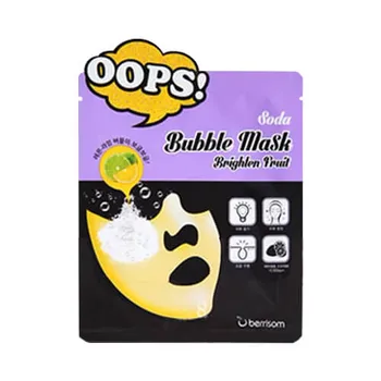 Пузырьковые маски для лица Berrisom Oops Soda Bubble Mask Brighten Fruit – маска-пилинг для сияния кожи
