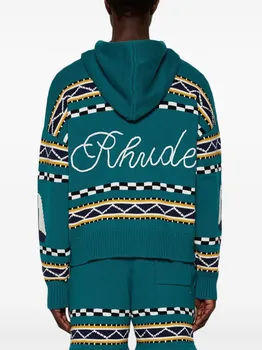 RHUDE худи Bateau на молнии, синий