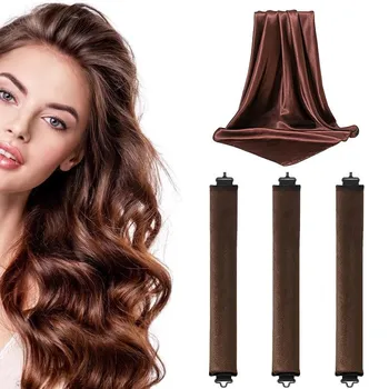 4-piece Set Heatless Hair Curlers Women Soft Hair Curlers Hair Heat Loop Styling Tools Lazy Night Soft Curler чёрный