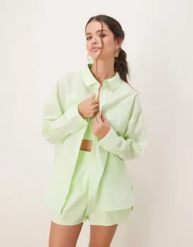 Рубашка Nike Chill Poplin свободного кроя цвета лайм