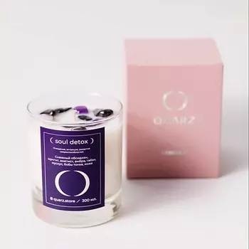 QUARZ Свеча ароматическая с кристаллами SOUL DETOX