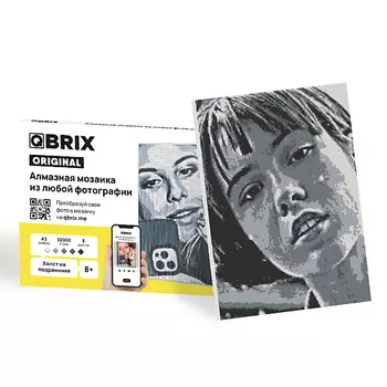 QBRIX Алмазная фото-мозаика на подрамнике ORIGINAL А3, сборка картины по своей фотографии