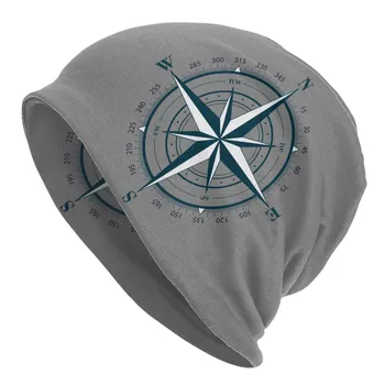 Compass Rose Mountain Skullies шапки шапки для унисекс женщин унисекс хип-хоп зимняя теплая вязаная шапка для взрослых морские шапки с капюшоном Beanies Hat