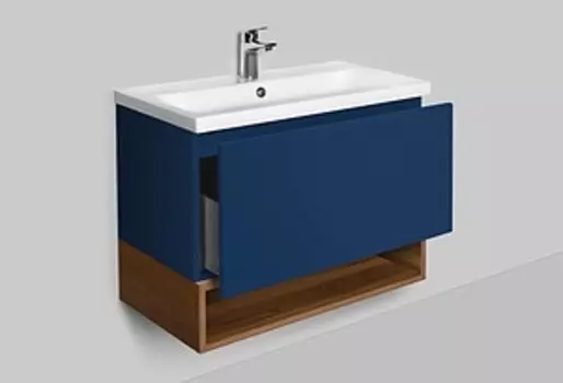 Тумба с раковиной Am.Pm Gem 60 с 1 ящиком, синий