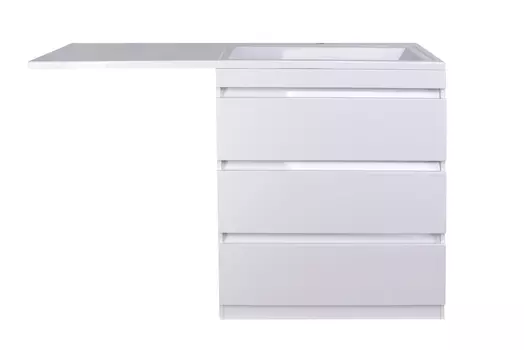 Тумба с раковиной Style Line Даллас 140 Люкс (3 ящ.) Plus напольная, белая