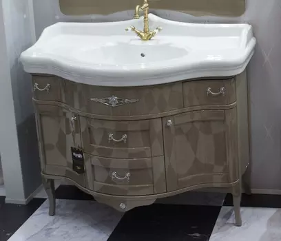 Тумба с раковиной Bagno Piu Palladio 110 Серый Лондон Глянец