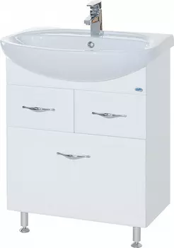Тумба с раковиной Bellezza Стелла 65 с 2 ящиками с бельевой корзиной