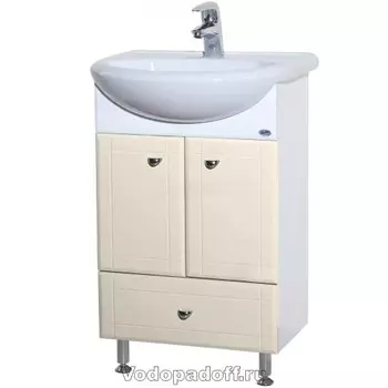 Тумба с раковиной Bellezza Уют 55 с нижним ящиком, бежевый