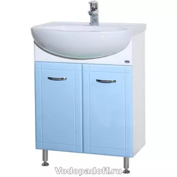 Тумба с раковиной Bellezza Уют 60 прямая, голубой
