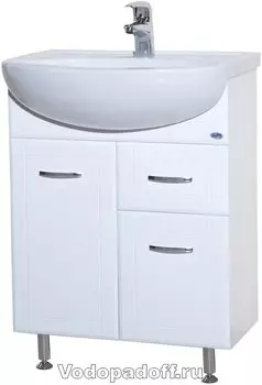 Тумба с раковиной Bellezza Уют 60 с 1 ящиком, белый
