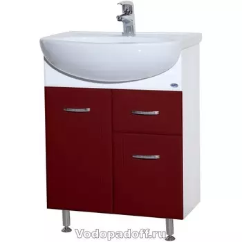 Тумба с раковиной Bellezza Уют 60 с 1 ящиком,бордовый