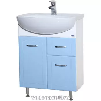 Тумба с раковиной Bellezza Уют 60 с 1 ящиком, голубой