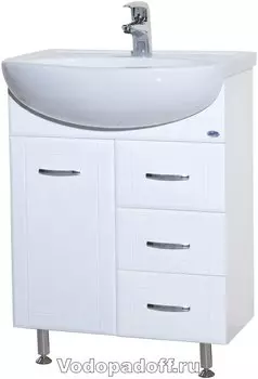 Тумба с раковиной Bellezza Уют 60 с 3 ящиками, белый