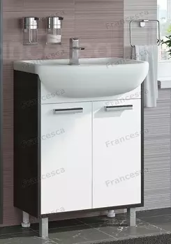 Тумба с раковиной Francesca Eco 60 венге/белый (2 дв. ум. Уют 60)