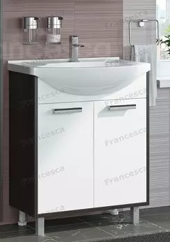 Тумба с раковиной Francesca Eco 65 венге/белый (2 дв. ум. Элеганс 65)