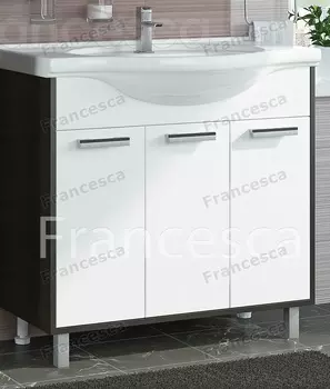 Тумба с раковиной Francesca Eco 85 белый-венге