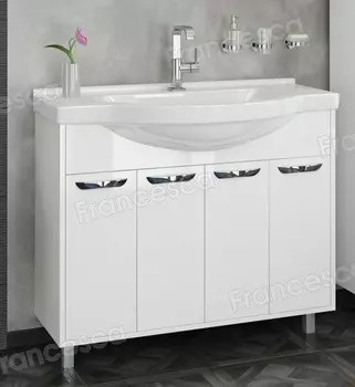 Тумба с раковиной Francesca Eco Max 100 белый (4 дв. ум. Эльбрус 100)