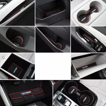 Коврики в салонные ниши (черно-красные) Point Bin PNT00377 для Hyundai Tucson (4G) 2021-