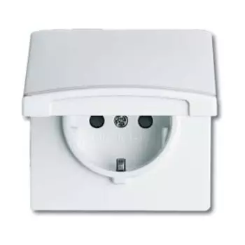 2064-0-0294 (20 EUGKB-34-101), Розетка SCHUKO, 20 EUGKB-34-101, с крышкой, с защитными шторками, Allwetter44, IP44, альпийский белый, уплотнительное кольцо в комплекте, 16А, 250В., ABB