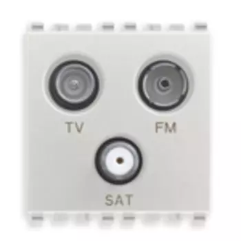 20303.N Розетка tv-fm-sat концевая с 3 выходами, серебро матовое Vimar Eikon