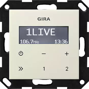 228401 Радио скрытого монтажа RDS без громкоговорителя Кремовый Gira