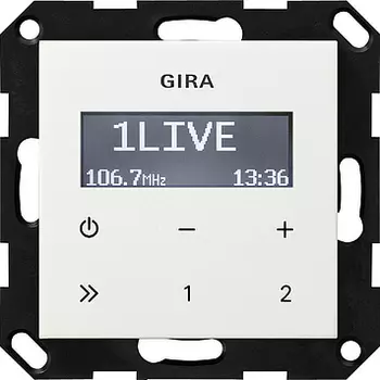 228403 Радио скрытого монтажа RDS без громкоговорителя белый глянец Белый Gira