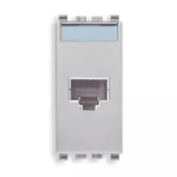 20339.5.N Розетка rj45 netsafe cat5e ftp 110, серебро матовое Vimar Eikon
