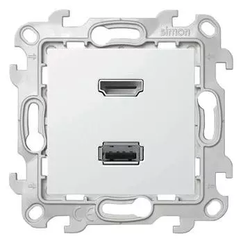 2411095-030 Коннектор HDMI+USB 2.0, бел Simon 24