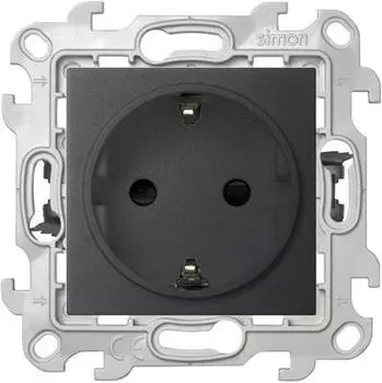 2420432-038 Розетка 2К+З с защ штор Push&amp;Go, графит Simon 24