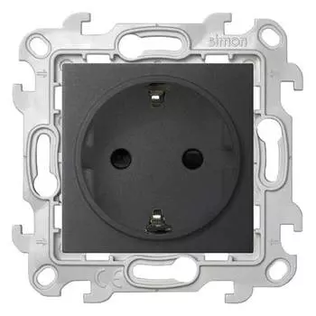 2450432-038 Розетка 2К+З Schuko со штор, графит Simon 24